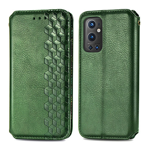 Leather Case Stands Flip Cover Holder S01D for OnePlus 9 Pro 5G Green