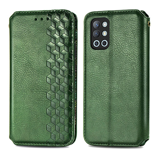 Leather Case Stands Flip Cover Holder S01D for OnePlus 9R 5G Green