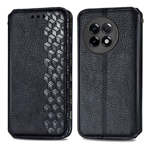 Leather Case Stands Flip Cover Holder S01D for OnePlus Ace 2 5G Black