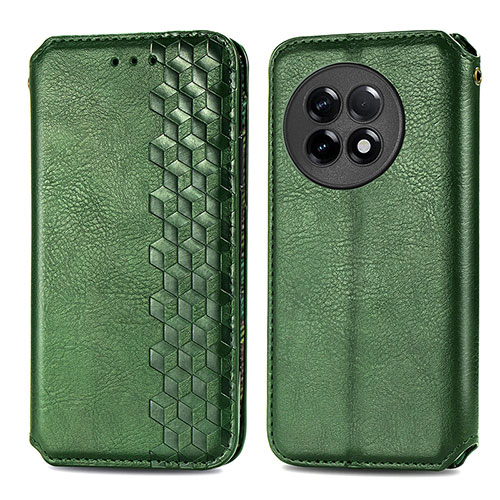 Leather Case Stands Flip Cover Holder S01D for OnePlus Ace 2 5G Green