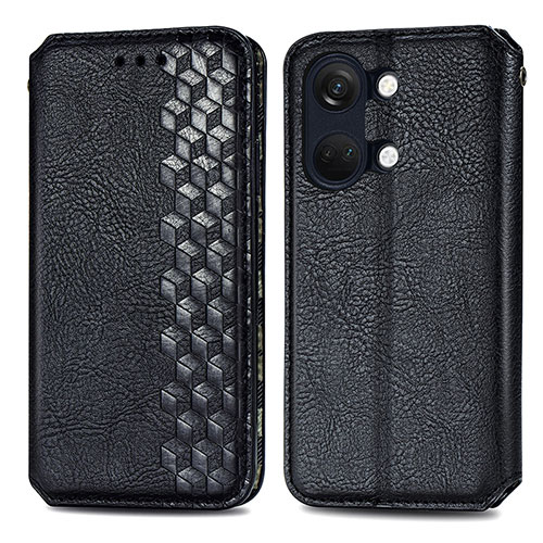 Leather Case Stands Flip Cover Holder S01D for OnePlus Nord 3 5G Black