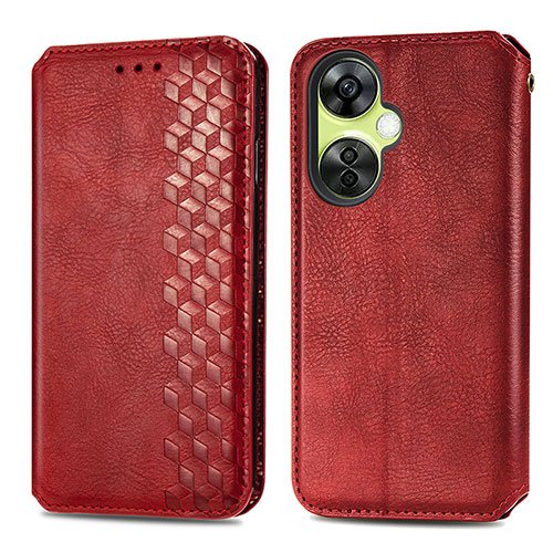 Leather Case Stands Flip Cover Holder S01D for OnePlus Nord N30 5G Red