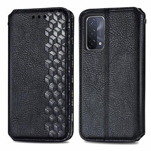 Leather Case Stands Flip Cover Holder S01D for Oppo A93 5G Black