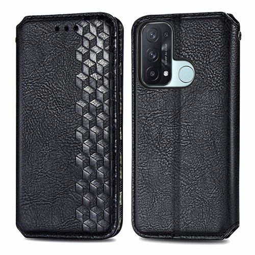 Leather Case Stands Flip Cover Holder S01D for Oppo Reno5 A Black