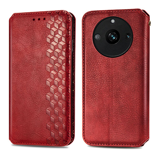 Leather Case Stands Flip Cover Holder S01D for Realme 11 Pro 5G Red