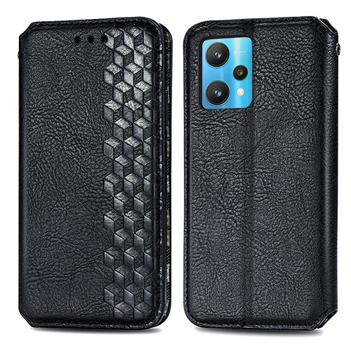 Leather Case Stands Flip Cover Holder S01D for Realme 9 4G Black