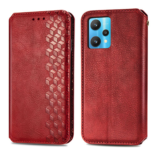 Leather Case Stands Flip Cover Holder S01D for Realme 9 4G Red