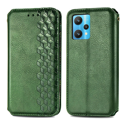 Leather Case Stands Flip Cover Holder S01D for Realme 9 Pro+ Plus 5G Green