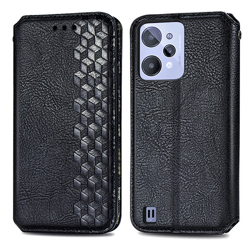 Leather Case Stands Flip Cover Holder S01D for Realme C31 Black