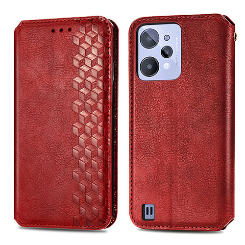 Leather Case Stands Flip Cover Holder S01D for Realme C31 Red