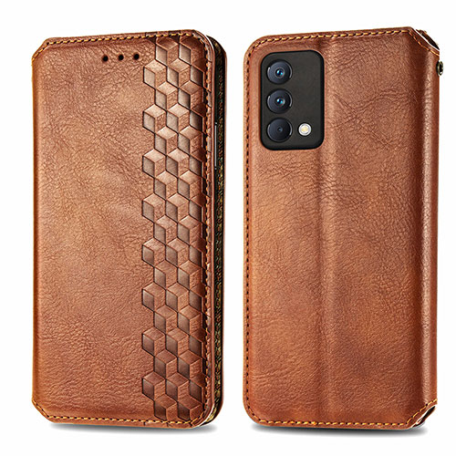 Leather Case Stands Flip Cover Holder S01D for Realme GT Master 5G Brown