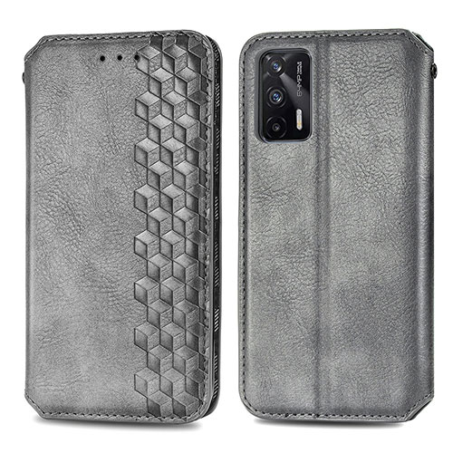 Leather Case Stands Flip Cover Holder S01D for Realme GT Neo 5G Gray