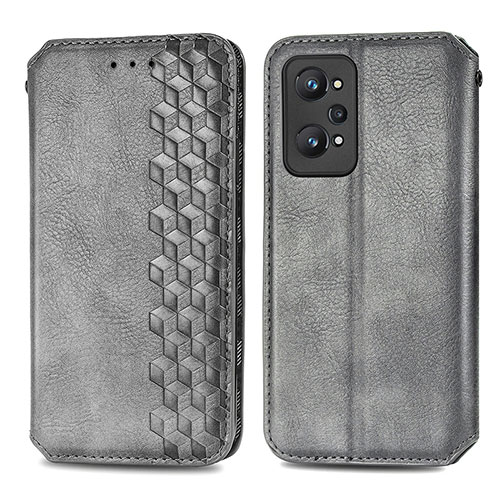 Leather Case Stands Flip Cover Holder S01D for Realme GT Neo2 5G Gray