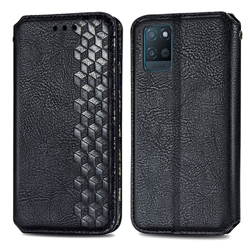 Leather Case Stands Flip Cover Holder S01D for Realme V11 5G Black