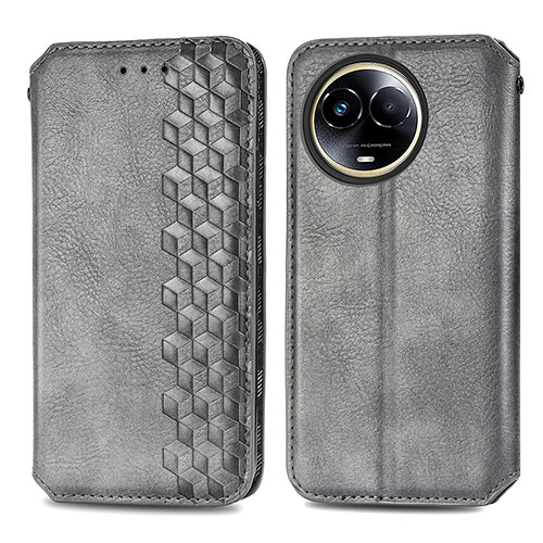 Leather Case Stands Flip Cover Holder S01D for Realme V50 5G Gray