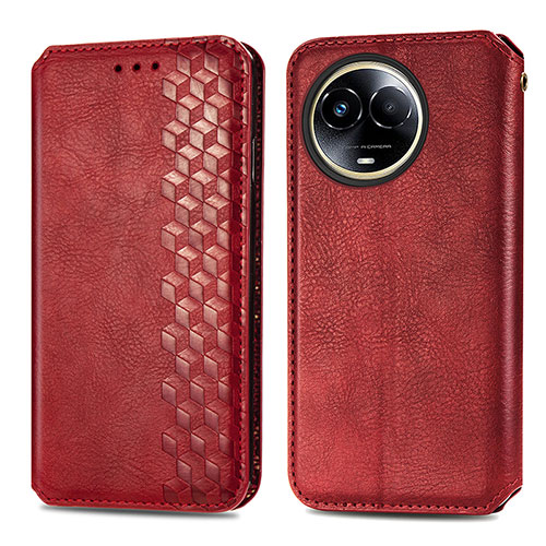 Leather Case Stands Flip Cover Holder S01D for Realme V50s 5G Red