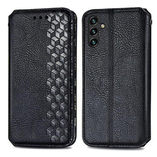 Leather Case Stands Flip Cover Holder S01D for Samsung Galaxy A04s Black