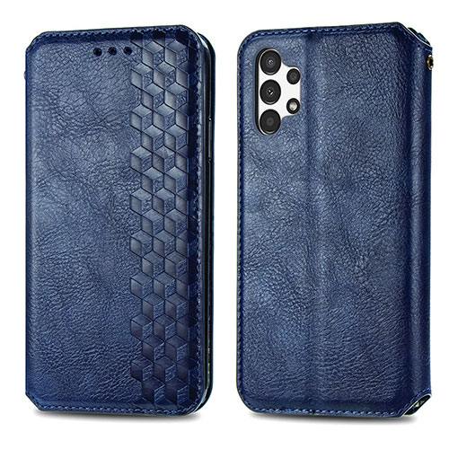 Leather Case Stands Flip Cover Holder S01D for Samsung Galaxy A13 4G Blue