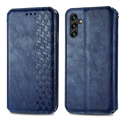 Leather Case Stands Flip Cover Holder S01D for Samsung Galaxy A13 5G Blue