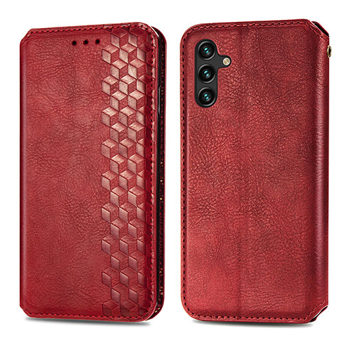 Leather Case Stands Flip Cover Holder S01D for Samsung Galaxy A13 5G Red