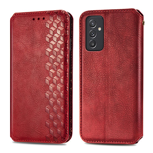 Leather Case Stands Flip Cover Holder S01D for Samsung Galaxy A15 LTE Red