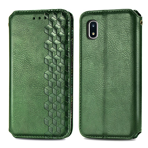 Leather Case Stands Flip Cover Holder S01D for Samsung Galaxy A20 SC-02M SCV46 Green