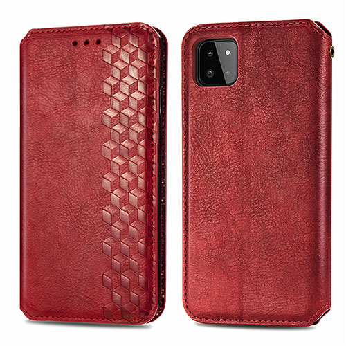 Leather Case Stands Flip Cover Holder S01D for Samsung Galaxy A22s 5G Red