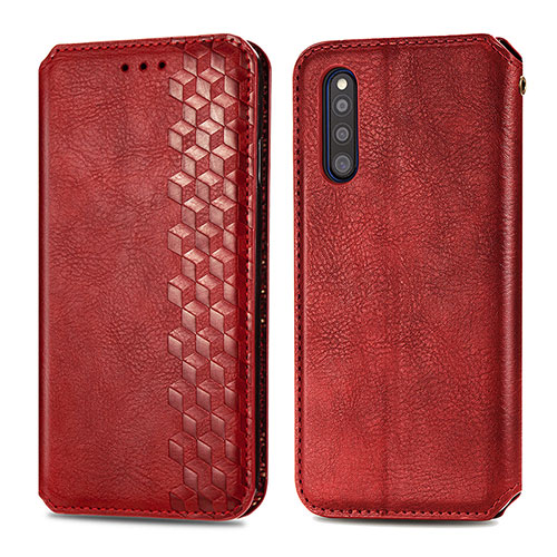 Leather Case Stands Flip Cover Holder S01D for Samsung Galaxy A41 SC-41A Red