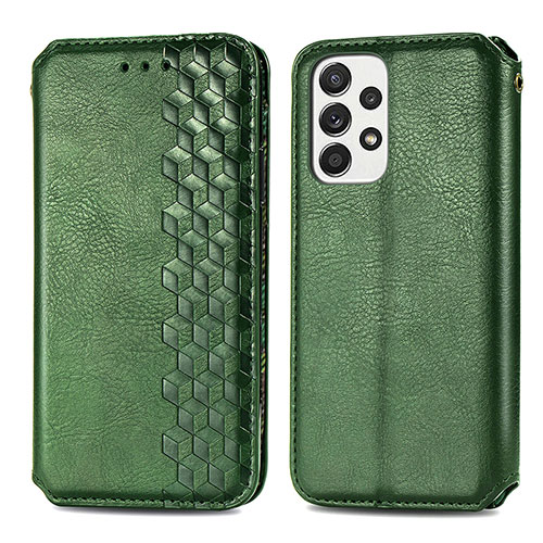 Leather Case Stands Flip Cover Holder S01D for Samsung Galaxy A53 5G Green