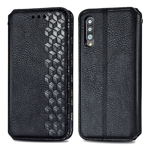 Leather Case Stands Flip Cover Holder S01D for Samsung Galaxy A70S Black