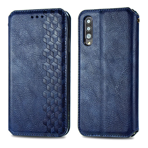 Leather Case Stands Flip Cover Holder S01D for Samsung Galaxy A70S Blue