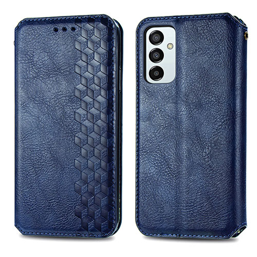 Leather Case Stands Flip Cover Holder S01D for Samsung Galaxy F23 5G Blue