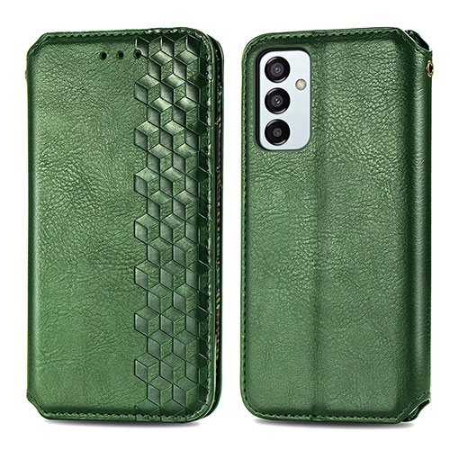 Leather Case Stands Flip Cover Holder S01D for Samsung Galaxy F23 5G Green