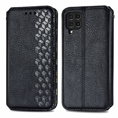 Leather Case Stands Flip Cover Holder S01D for Samsung Galaxy F62 5G Black