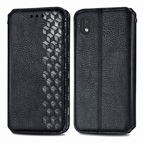 Leather Case Stands Flip Cover Holder S01D for Samsung Galaxy M01 Core Black