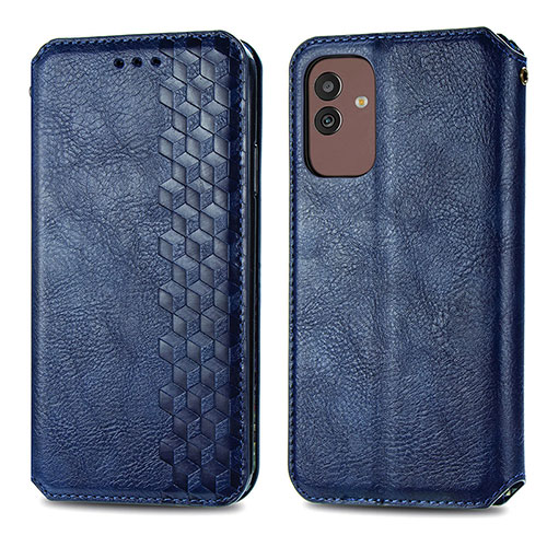 Leather Case Stands Flip Cover Holder S01D for Samsung Galaxy M13 5G Blue