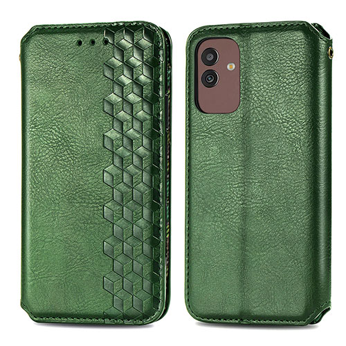 Leather Case Stands Flip Cover Holder S01D for Samsung Galaxy M13 5G Green