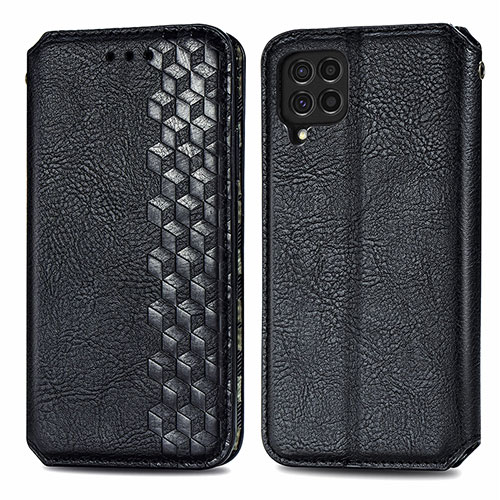 Leather Case Stands Flip Cover Holder S01D for Samsung Galaxy M62 4G Black