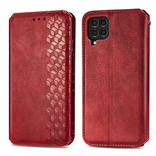 Leather Case Stands Flip Cover Holder S01D for Samsung Galaxy M62 4G Red