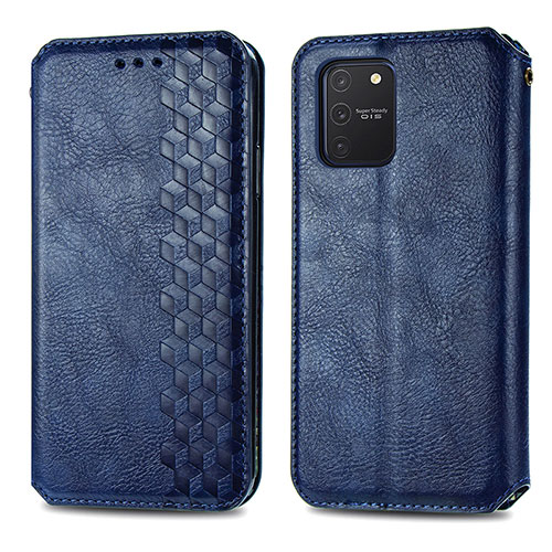 Leather Case Stands Flip Cover Holder S01D for Samsung Galaxy S10 Lite Blue