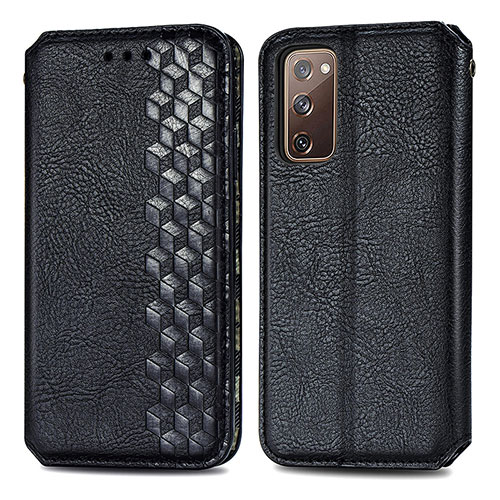 Leather Case Stands Flip Cover Holder S01D for Samsung Galaxy S20 FE 4G Black