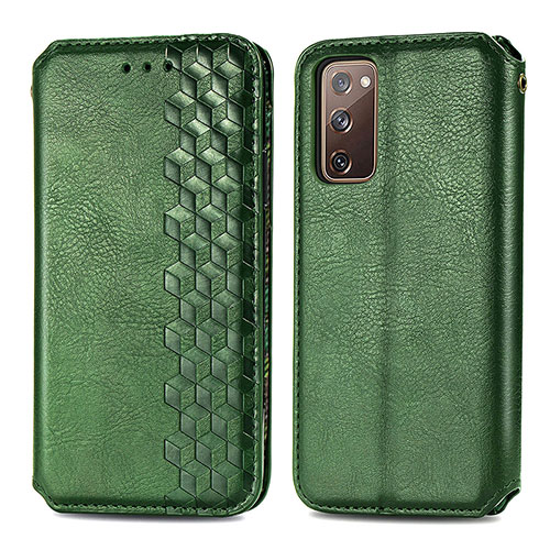 Leather Case Stands Flip Cover Holder S01D for Samsung Galaxy S20 FE 4G Green