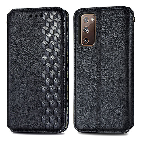 Leather Case Stands Flip Cover Holder S01D for Samsung Galaxy S20 FE 5G Black