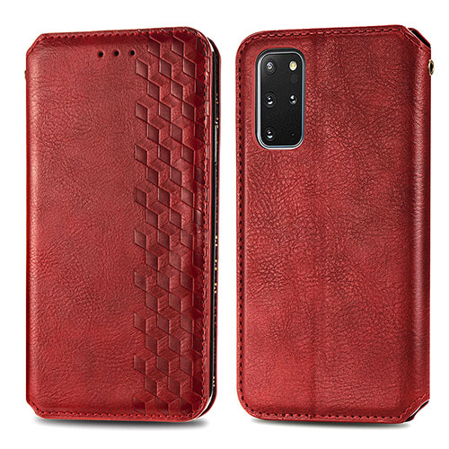 Leather Case Stands Flip Cover Holder S01D for Samsung Galaxy S20 Plus 5G Red