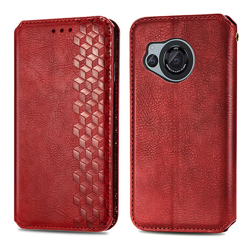 Leather Case Stands Flip Cover Holder S01D for Sharp Aquos R8s Red