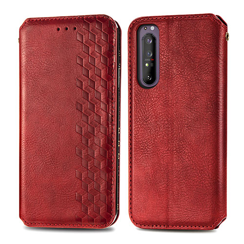 Leather Case Stands Flip Cover Holder S01D for Sony Xperia 1 II Red