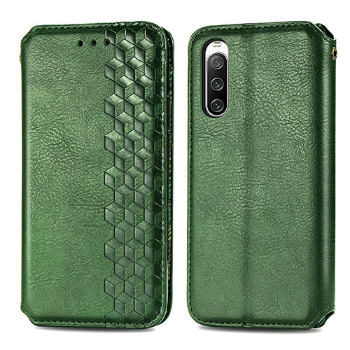 Leather Case Stands Flip Cover Holder S01D for Sony Xperia 10 IV Green