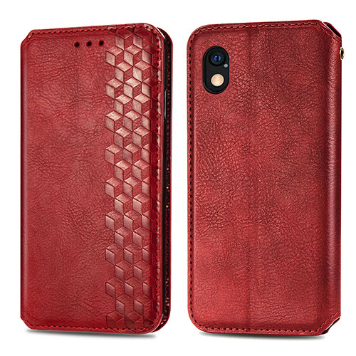 Leather Case Stands Flip Cover Holder S01D for Sony Xperia Ace III SO-53C Red