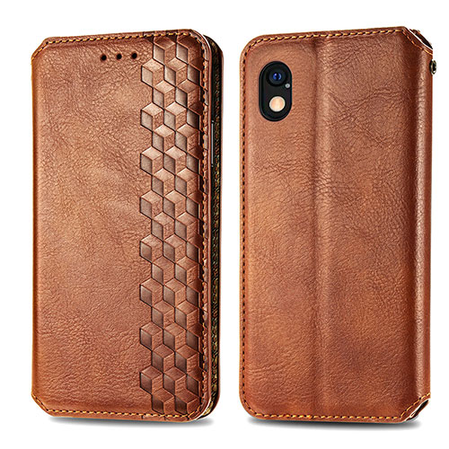 Leather Case Stands Flip Cover Holder S01D for Sony Xperia Ace III SOG08 Brown