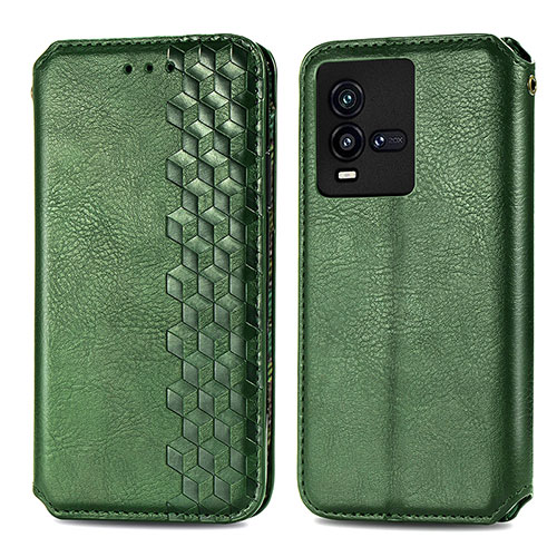 Leather Case Stands Flip Cover Holder S01D for Vivo iQOO 9T 5G Green